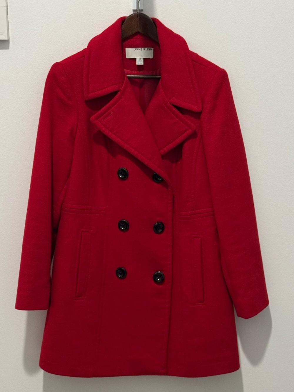 Anne Klein Red Wool Coat